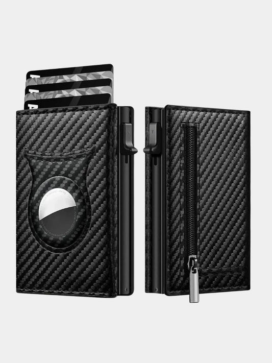 Carbon Fibre Wallet with Air Tag Holder and RFID Blocking