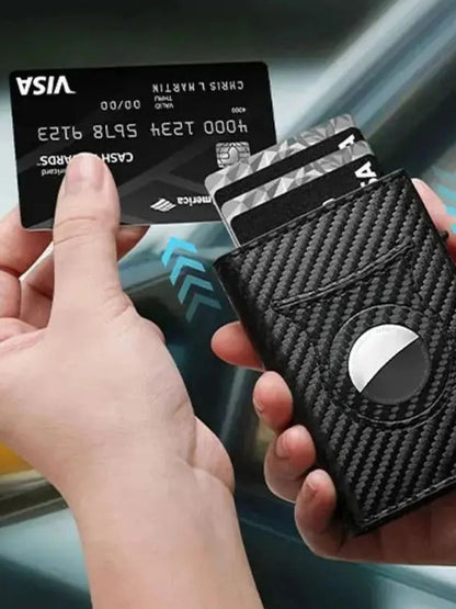 Carbon Fibre Wallet with Air Tag Holder and RFID Blocking