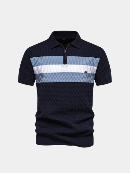 Classic Short Sleeve Polo Shirt with Zip