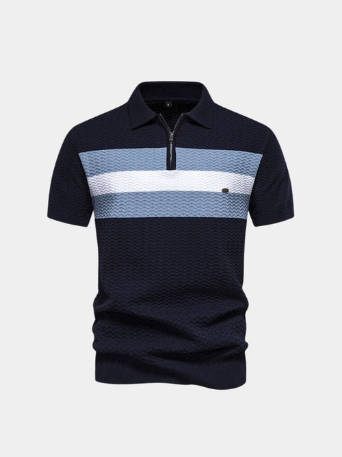 Classic Short Sleeve Polo Shirt with Zip