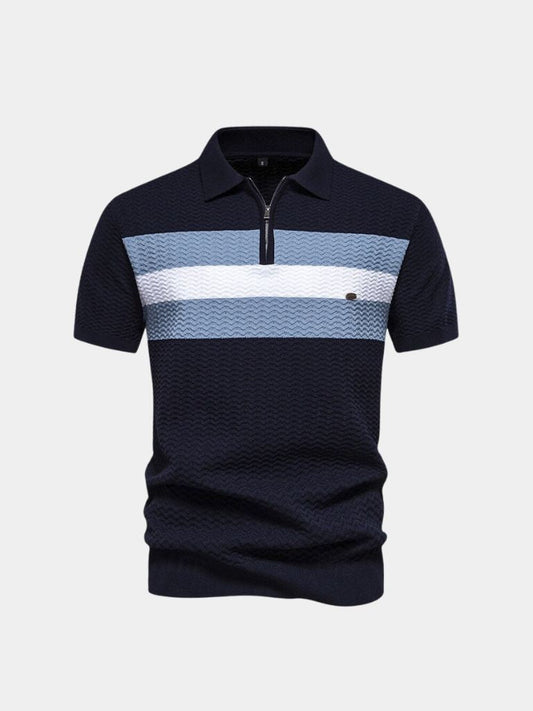 Classic Short Sleeve Polo Shirt with Zip