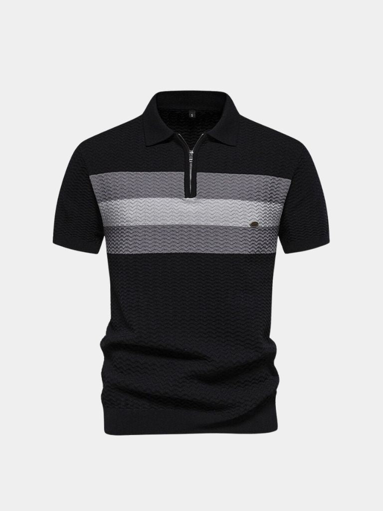 Classic Short Sleeve Polo Shirt with Zip