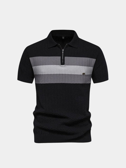 Classic Short Sleeve Polo Shirt with Zip