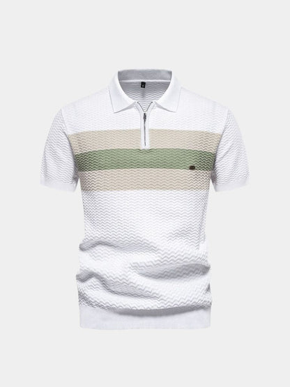 Classic Short Sleeve Polo Shirt with Zip