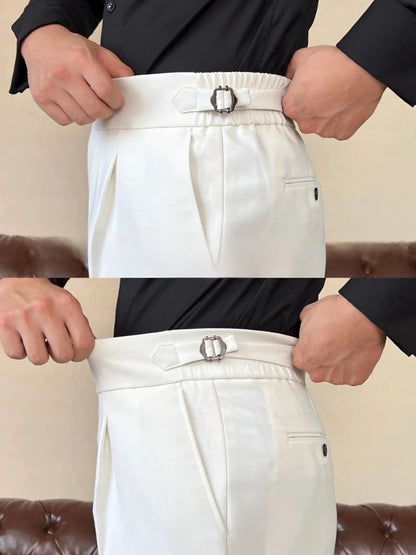 Classic Italian Stretch Trousers with Side Panels