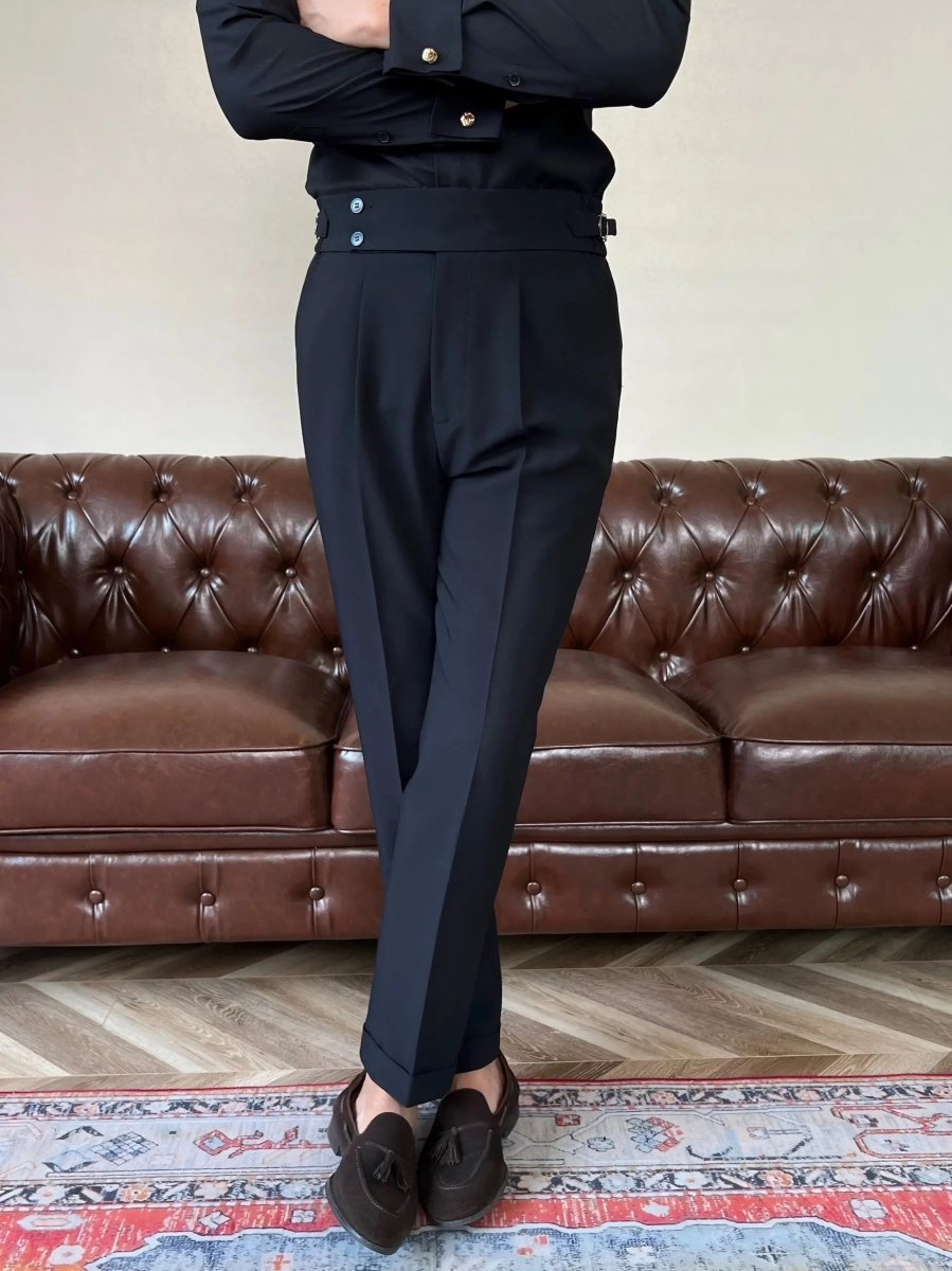 Classic Italian Stretch Trousers with Side Panels