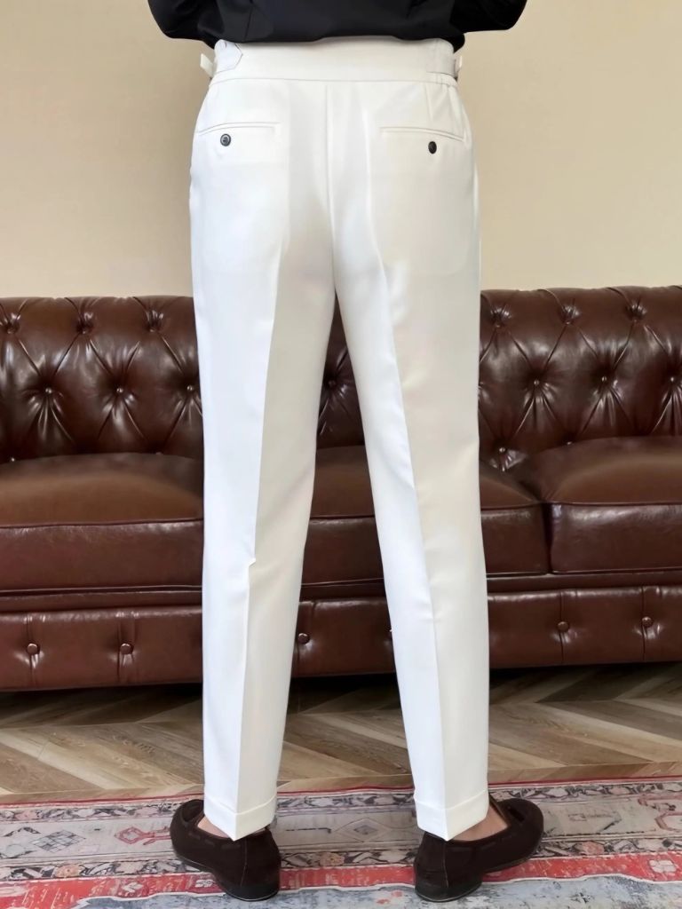Classic Italian Stretch Trousers with Side Panels