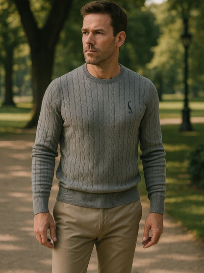 Cotton Sweater with Round Neck