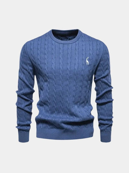Cotton Sweater with Round Neck