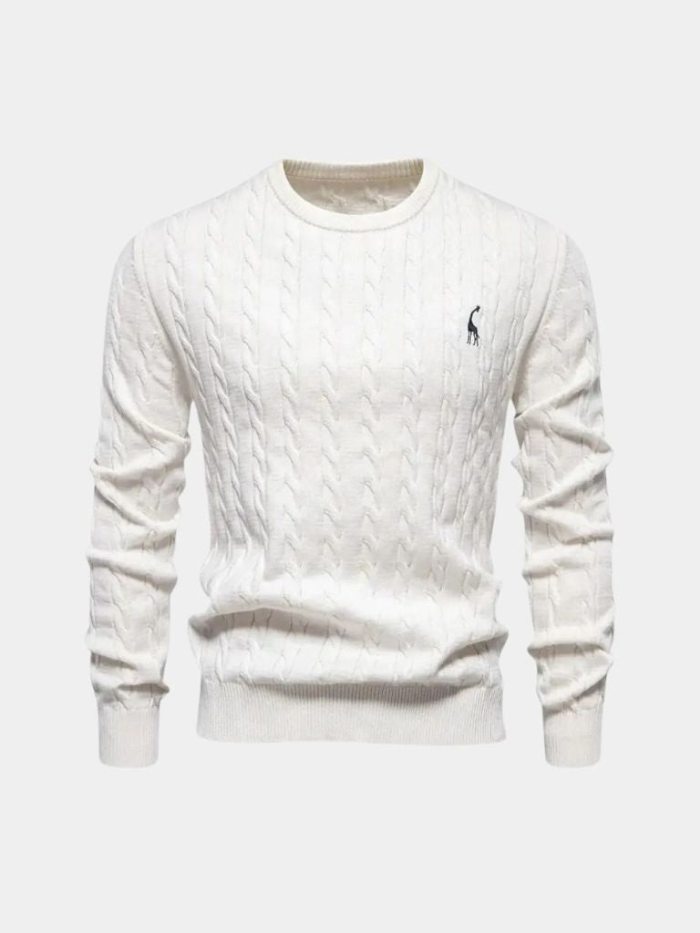 Cotton Sweater with Round Neck