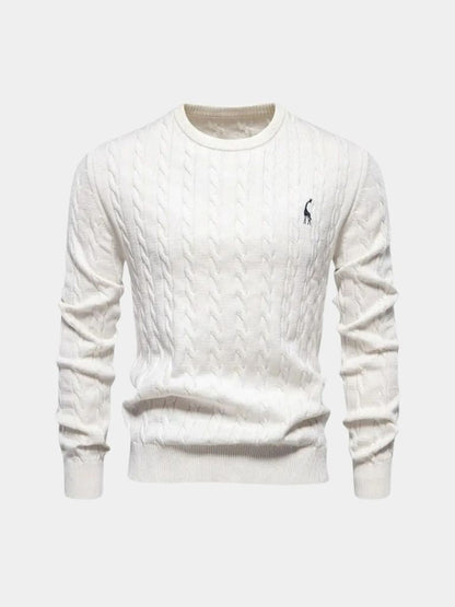 Cotton Sweater with Round Neck