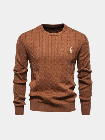Cotton Sweater with Round Neck