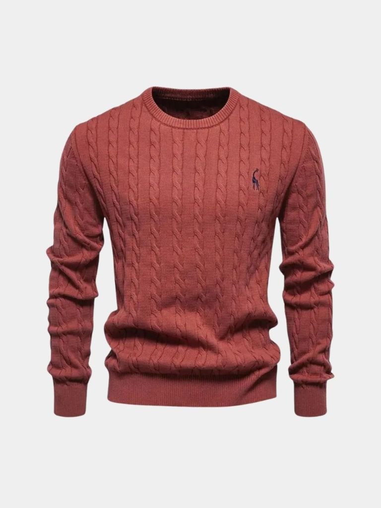 Cotton Sweater with Round Neck