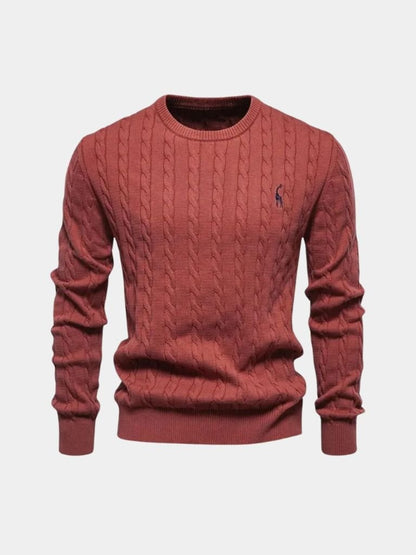 Cotton Sweater with Round Neck