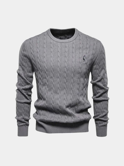 Cotton Sweater with Round Neck