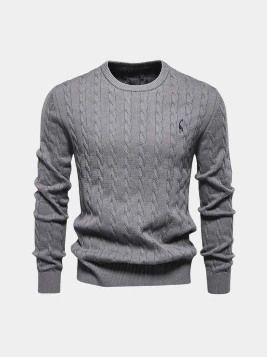Cotton Sweater with Round Neck