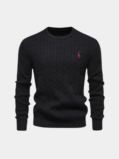 Cotton Sweater with Round Neck