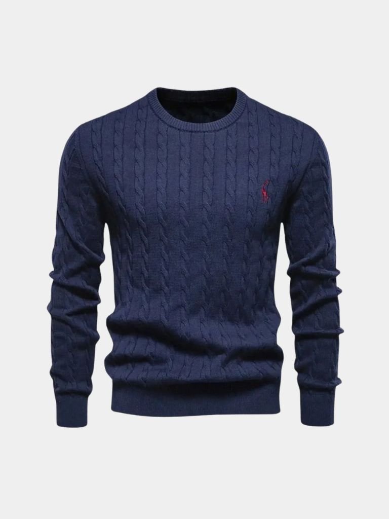 Cotton Sweater with Round Neck