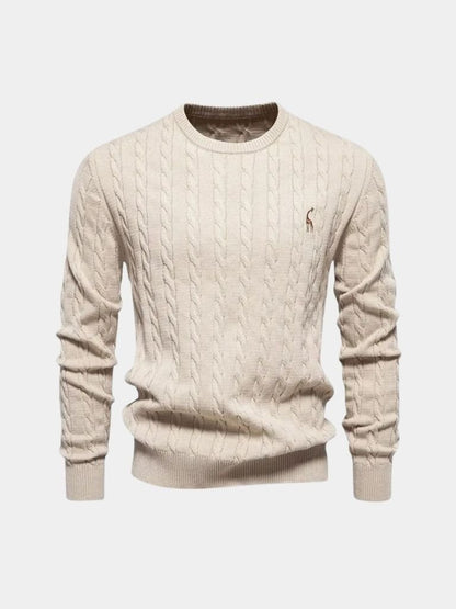 Cotton Sweater with Round Neck