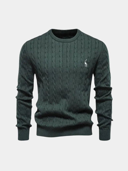 Cotton Sweater with Round Neck