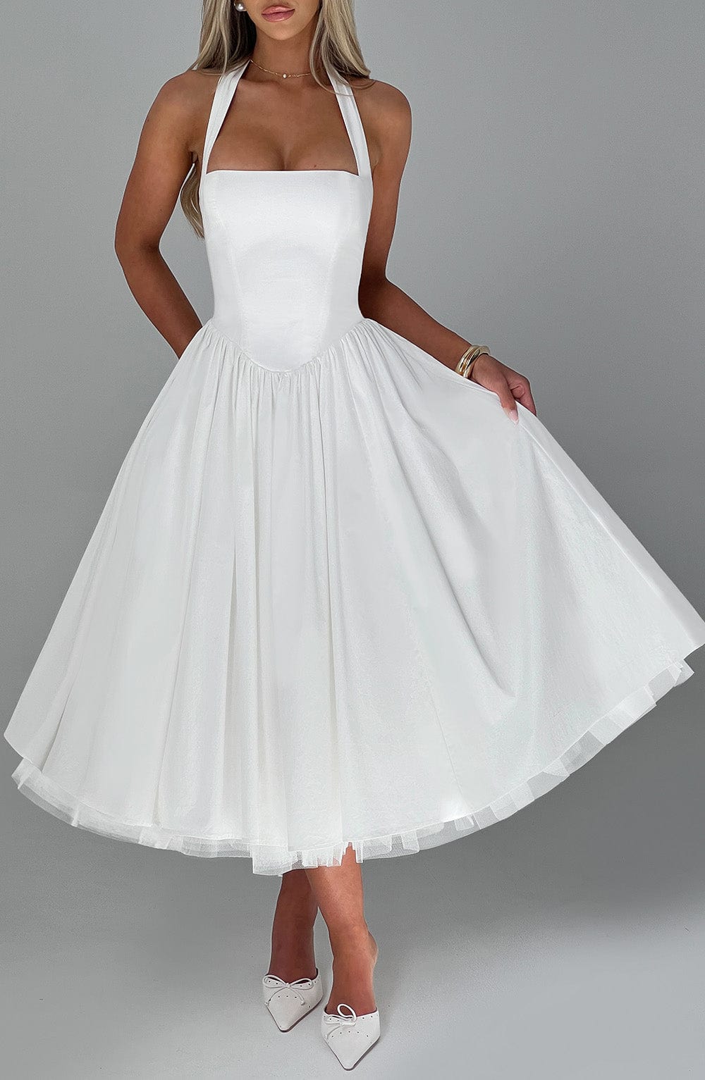 Cressida Midi Dress - Écru
