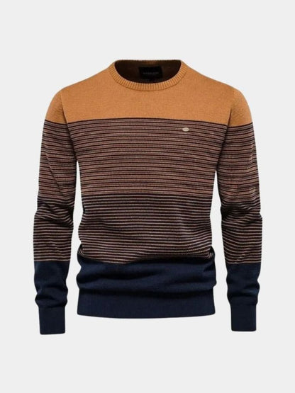 Knitted Pullover Sweater with Round Neck