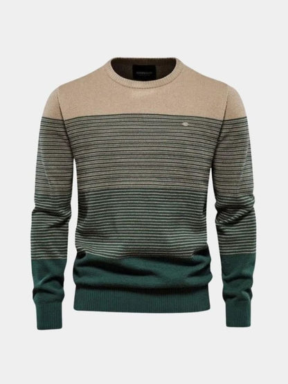 Knitted Pullover Sweater with Round Neck