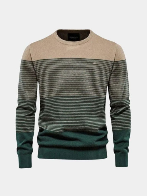 Knitted Pullover Sweater with Round Neck