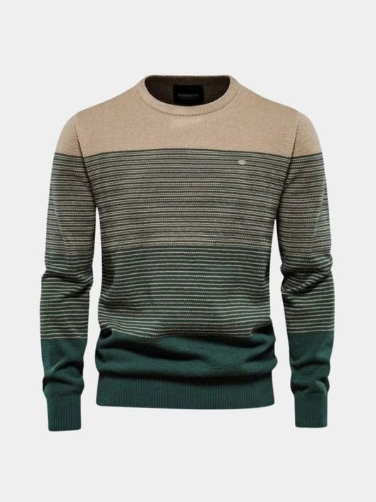 Knitted Pullover Sweater with Round Neck