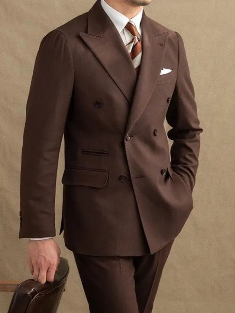 Dark Brown Gabardine Suit