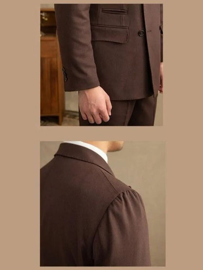 Dark Brown Gabardine Suit