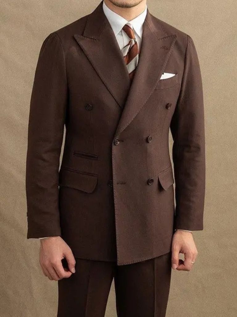 Dark Brown Gabardine Suit