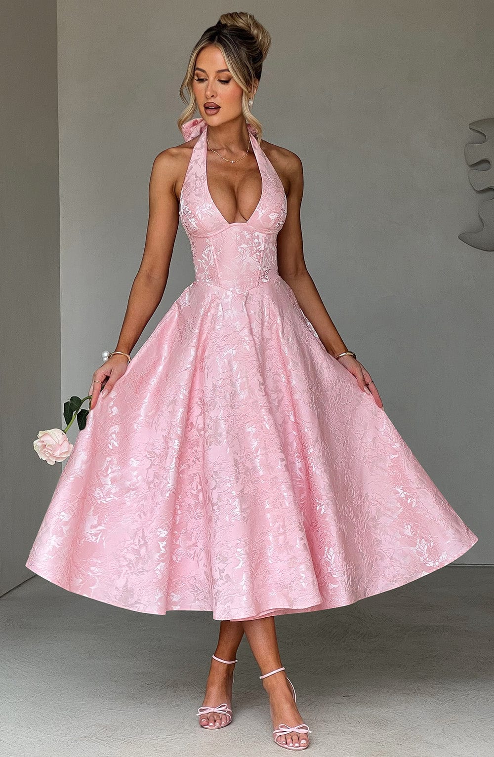 Effie Midi Dress - Pink