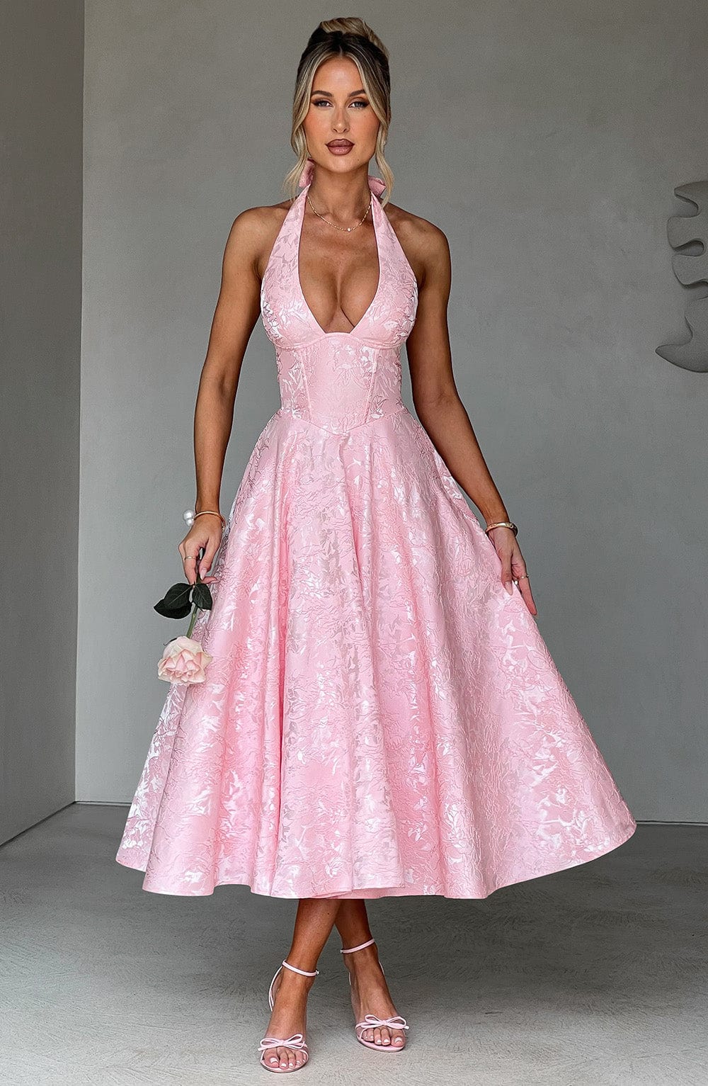 Effie Midi Dress - Pink