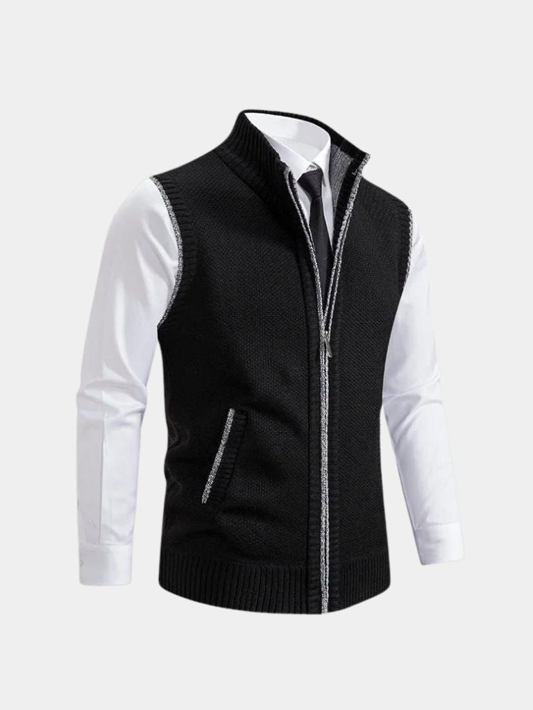 Elegant gilet with full zip