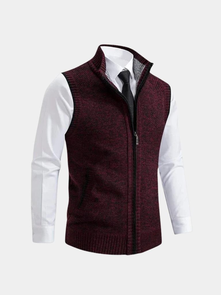 Elegant gilet with full zip