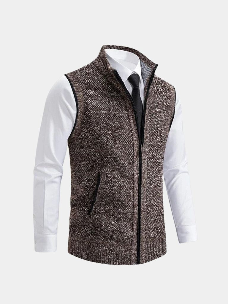 Elegant gilet with full zip