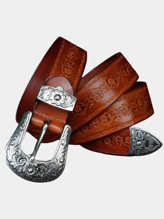 Elegant Leather Western Belt