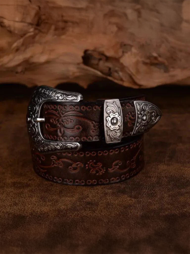 Elegant Leather Western Belt