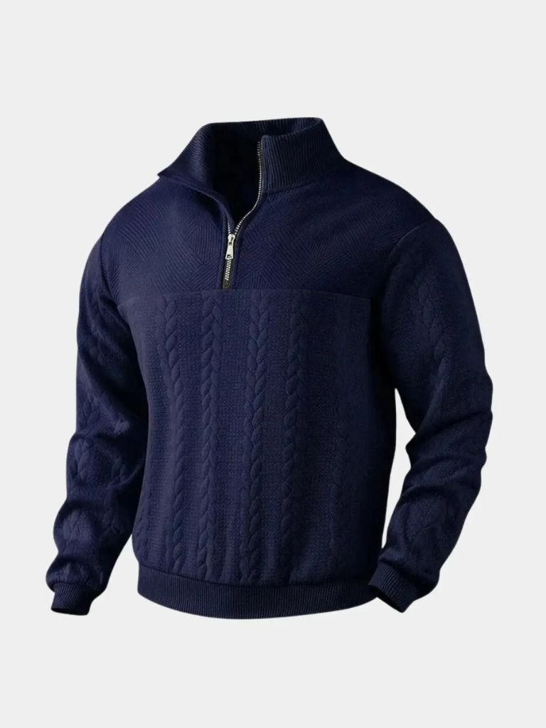 Essential Henley Pullover with Quarter Zip