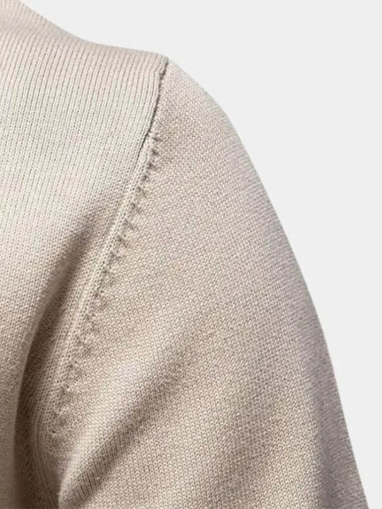 Half-Zip Cardigan Sweater in Solid Colour