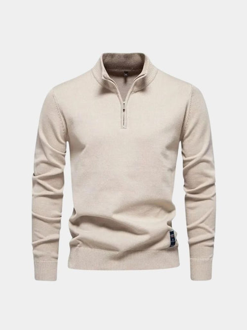 Half-Zip Cardigan Sweater in Solid Colour
