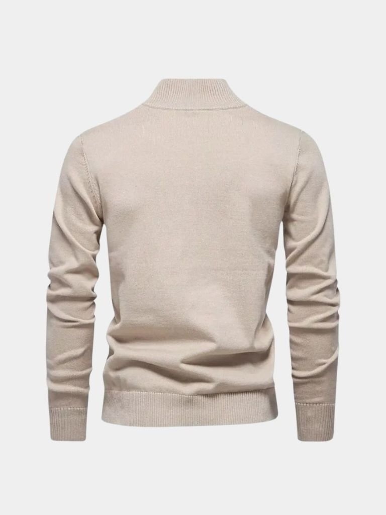 Half-Zip Cardigan Sweater in Solid Colour