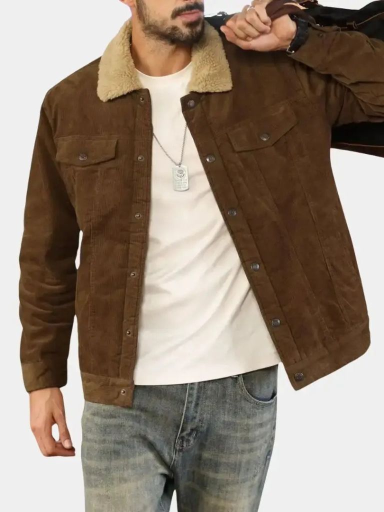Sherpa Jacket in Velvet Fabric