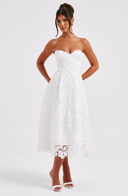 Ishani Midi Dress - Ecru
