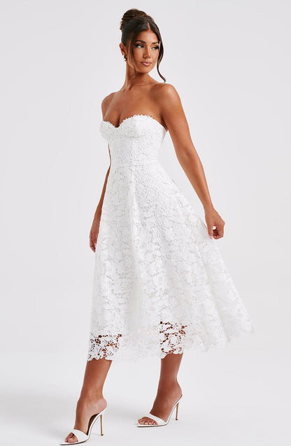 Ishani Midi Dress - Ecru