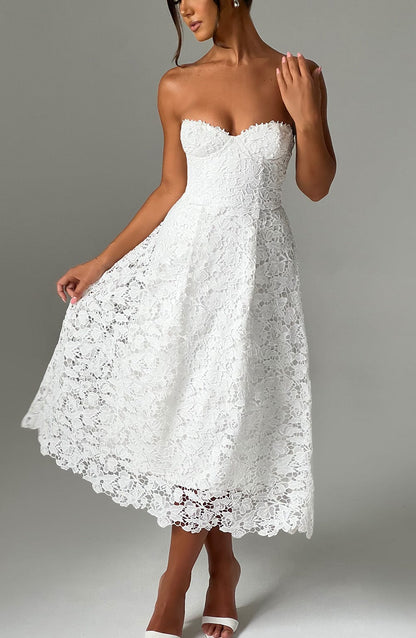 Ishani Midi Dress - Ecru