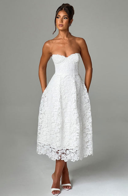 Ishani Midi Dress - Ecru