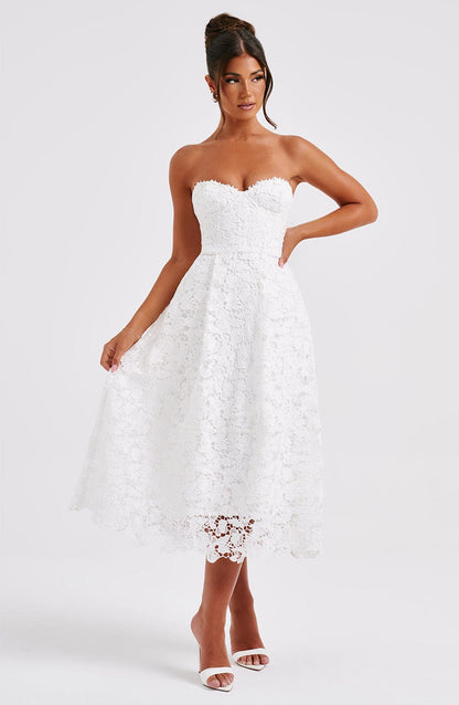 Ishani Midi Dress - Ecru