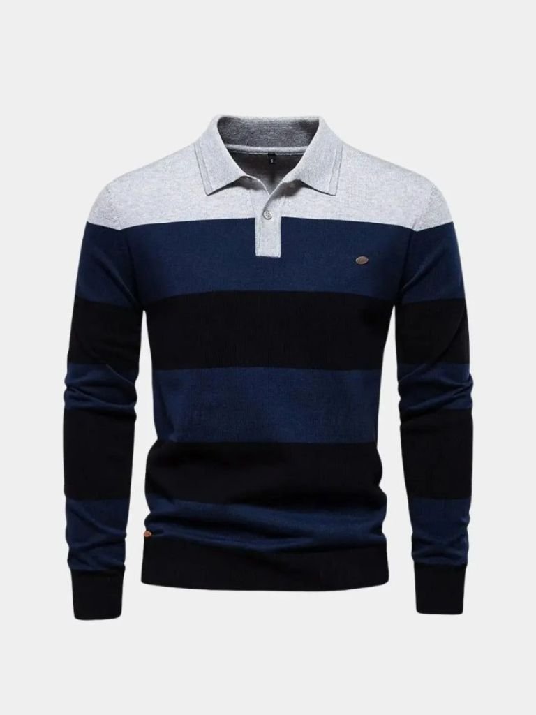 Sweater with Colourful Half-Zip